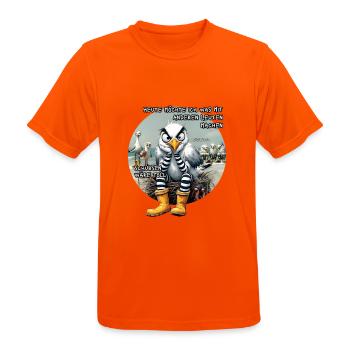 Böse Möwen - Leute schubsen - Männer T-Shirt atmungsaktiv - Neonorange - Vorne - AI Model Male 185 dark (185cm)