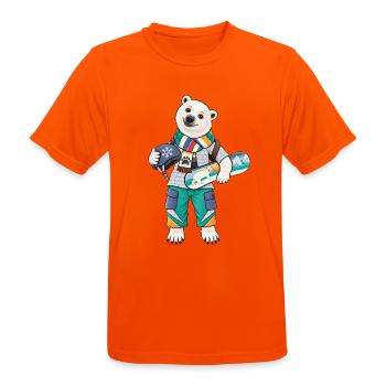 Eisbär Snowboard Fun - Männer T-Shirt atmungsaktiv - Neonorange - Vorne - AI Model Male 185 dark (185cm)