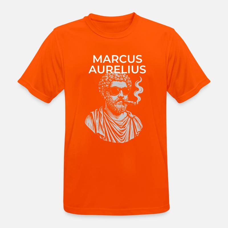 Marcus Aurelius Classical Philosopher Portrait - Men's Breathable T-Shirt - neon orange