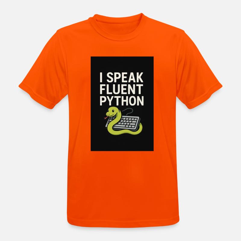 Serpent de codage Python - T-shirt respirant Homme - orange néon