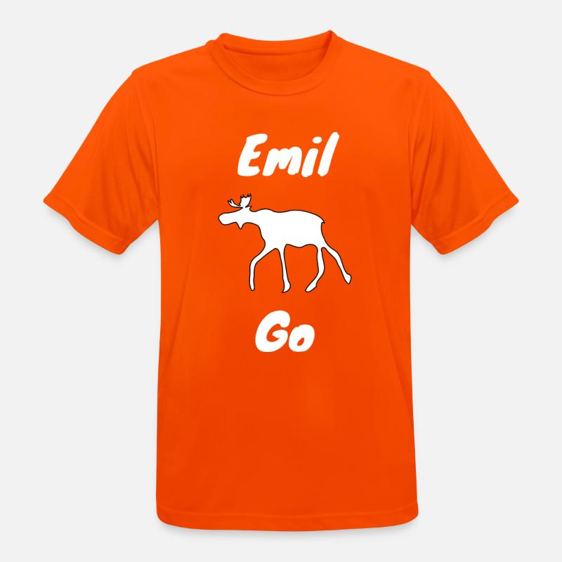 Emil the Elk withe - Men's Breathable T-Shirt - neon orange