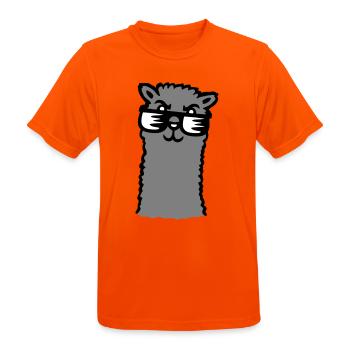 Lama Cool Sonnenbrille Alpaka Selbstgefällig Kerl - Männer T-Shirt atmungsaktiv - Neonorange - Vorne - AI Model Male 185 dark (185cm)