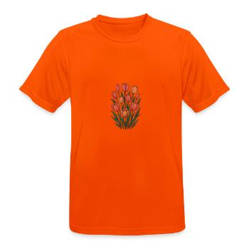 Tulipes - T-shirt respirant Homme - orange néon - Devant - AI Model Male 185 dark (185cm)