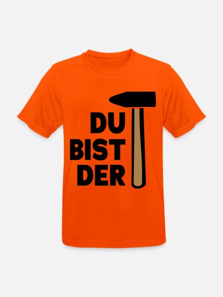 Du bist der Hammer Geschenkidee - Männer T-Shirt atmungsaktiv - Neonorange