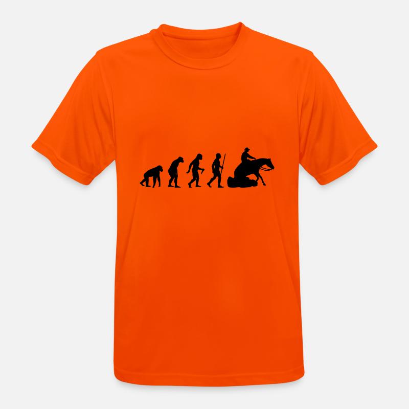 Evolution Sliding Stop Reining - Männer T-Shirt atmungsaktiv - Neonorange