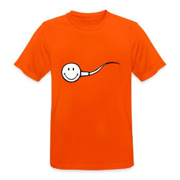 Smiley Sperm - Men's Breathable T-Shirt - neon orange - Front - AI Model Male 185 dark (185cm)