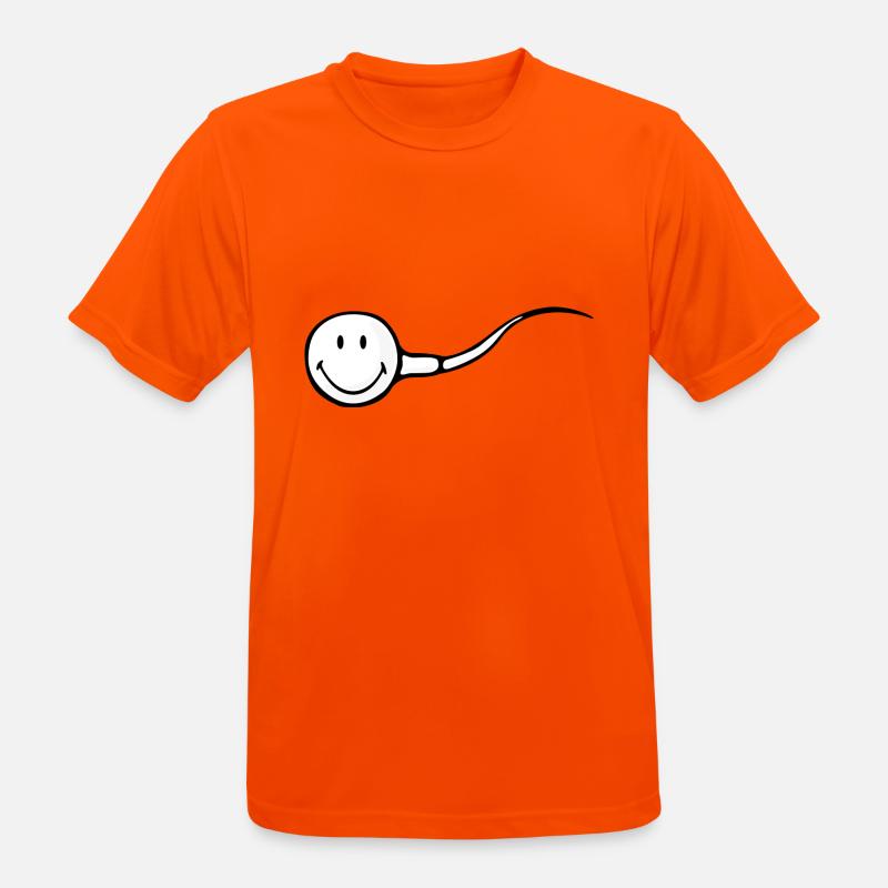 Smiley sæd - Herre T-shirt svedtransporterende - neonorange