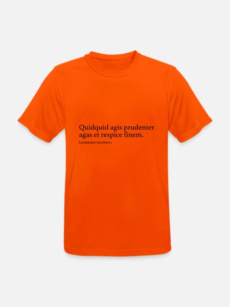 Quidquid agis prudenter agas et respice finem. - Männer T-Shirt atmungsaktiv - Neonorange