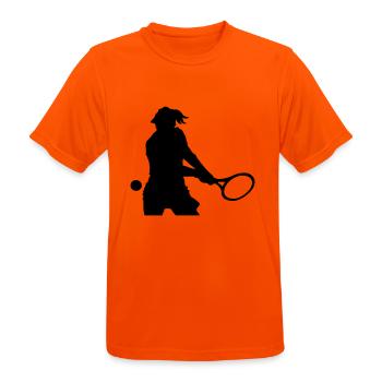 Tennis - T-shirt respirant Homme - orange néon - Devant - AI Model Male 185 dark (185cm)