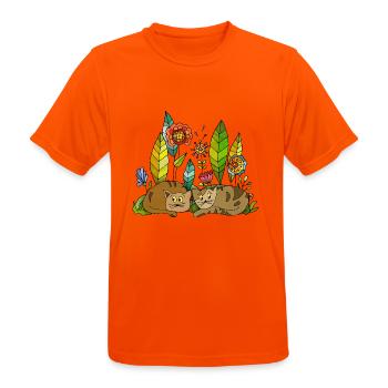 Chats - T-shirt respirant Homme - orange néon - Devant - AI Model Male 185 dark (185cm)