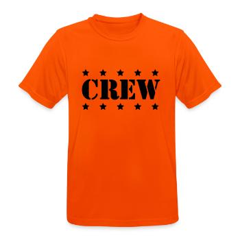 crew - Männer T-Shirt atmungsaktiv - Neonorange - Vorne - AI Model Male 185 dark (185cm)