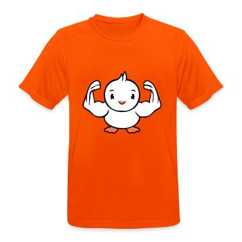 Bird Bodybuilder Weightlifting Strong Gym Fitness - Men's Breathable T-Shirt - neon orange - Front - AI Model Male 185 dark (185cm)