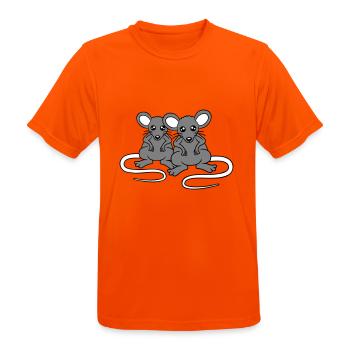 Zwei Böse Mäuse Wütend Frustriert Sauer Aggressiv - Männer T-Shirt atmungsaktiv - Neonorange - Vorne - AI Model Male 185 dark (185cm)