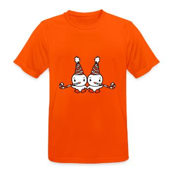 2 canards anniversaire fête chapeau deux bouffées an - T-shirt respirant Homme - orange néon - Devant - AI Model Male 185 dark (185cm)