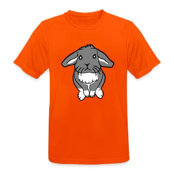 Lapin lapin lapin rongeur est assis mignon haut - T-shirt respirant Homme - orange néon - Devant - AI Model Male 185 dark (185cm)