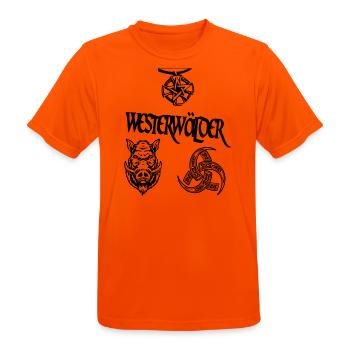 Westerwälder - Männer T-Shirt atmungsaktiv - Neonorange - Vorne - AI Model Male 185 dark (185cm)