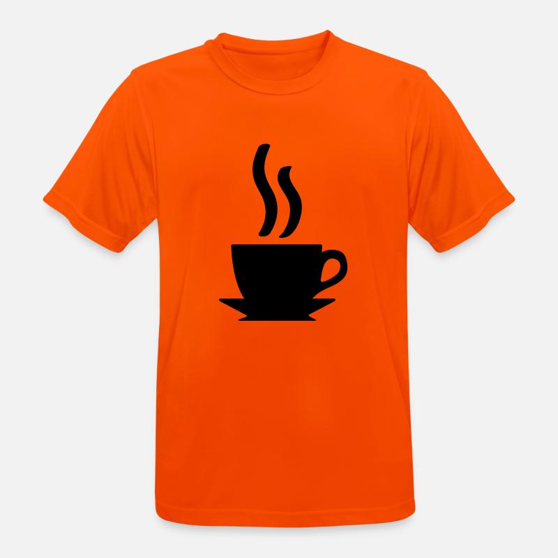Kaffe oder Tee - Männer T-Shirt atmungsaktiv - Neonorange