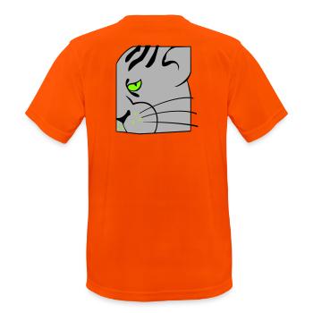 Cat - Men's Breathable T-Shirt - neon orange - Back - AI Model Male 185 dark (185cm)