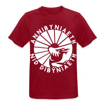 Annibyniaeth Nid Dibyniaeth - T-shirt respirant Homme - rouge foncé - Devant - AI Model Male 178 light (178cm)