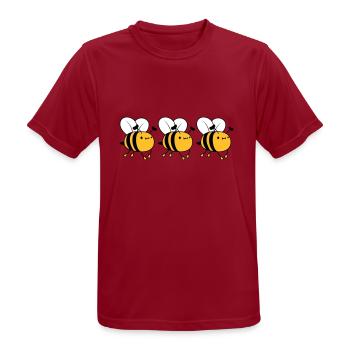 3 fleissige Bienen - Männer T-Shirt atmungsaktiv - Dunkelrot - Vorne - AI Model Male 178 light (178cm)