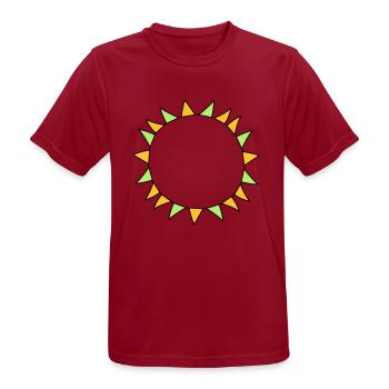 bunte girlande kreis ring rund rahmen party dekora - Männer T-Shirt atmungsaktiv - Dunkelrot - Vorne - AI Model Male 178 light (178cm)