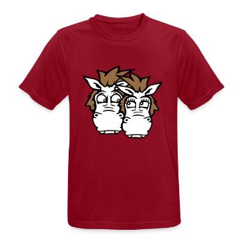 2 Chevaux Couple Drôle Couple Fou Amoureux - T-shirt respirant Homme - rouge foncé - Devant - AI Model Male 178 light (178cm)