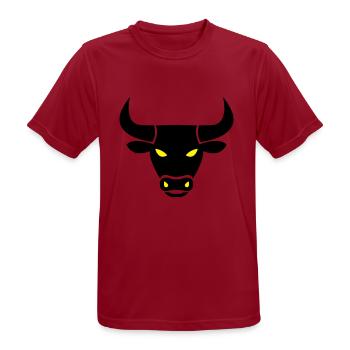 stier_002 - Men's Breathable T-Shirt - dark red - Front - AI Model Male 178 light (178cm)