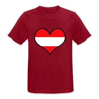 herz österreich austria - Männer T-Shirt atmungsaktiv - Dunkelrot - Vorne - AI Model Male 178 light (178cm)