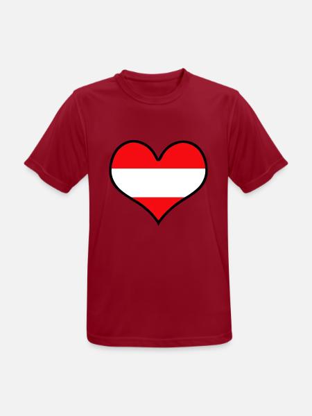 herz österreich austria - Männer T-Shirt atmungsaktiv - Dunkelrot