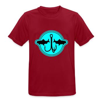 Symbole de pêche Hameçon - T-shirt respirant Homme - rouge foncé - Devant - AI Model Male 178 light (178cm)