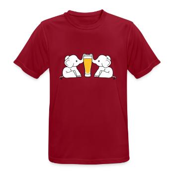paar team 2 freunde crew alkohol elefant bier saug - Männer T-Shirt atmungsaktiv - Dunkelrot - Vorne - AI Model Male 178 light (178cm)