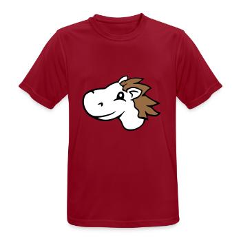 cheval mignon poney poulain équitation rapide comique cavalier - T-shirt respirant Homme - rouge foncé - Devant - AI Model Male 178 light (178cm)
