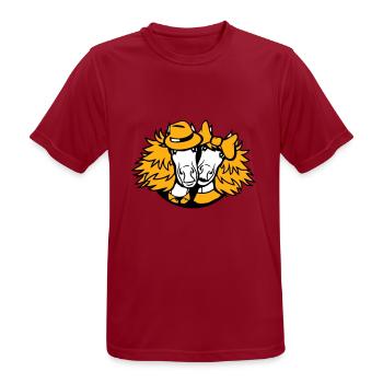2 Chapeau de cheval Homme Fille Amoureux La Saint-Valentin - T-shirt respirant Homme - rouge foncé - Devant - AI Model Male 178 light (178cm)