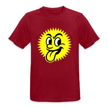 Soleil Été Visage - T-shirt respirant Homme - rouge foncé - Devant - AI Model Male 178 light (178cm)