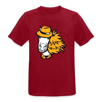 cheval homme chapeau costume cravate détective garçon cool - T-shirt respirant Homme - rouge foncé - Devant - AI Model Male 178 light (178cm)
