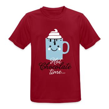 i love heiße schokolade sprüche für weihnachten - Männer T-Shirt atmungsaktiv - Dunkelrot - Vorne - AI Model Male 178 light (178cm)