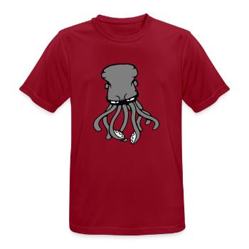 Octopus, Octopus, Octopus, Cephalopod, Giant Squid - Men's Breathable T-Shirt - dark red - Front - AI Model Male 178 light (178cm)