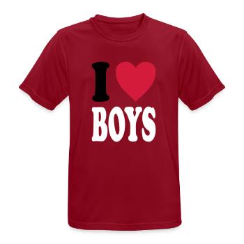 J'adore BOYS - T-shirt respirant Homme - rouge foncé - Devant - AI Model Male 178 light (178cm)