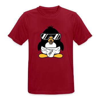 penguin baby child pacifier diaper sunglasses lu - Men's Breathable T-Shirt - dark red - Front - AI Model Male 178 light (178cm)