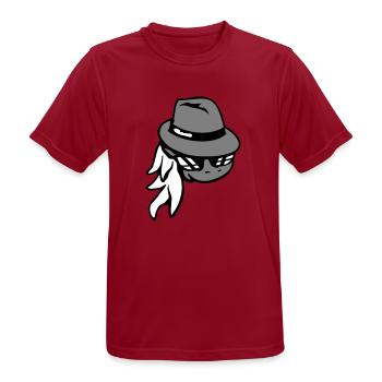 Cheval Gangster Chapeau Lunettes de soleil Criminal Cool - T-shirt respirant Homme - rouge foncé - Devant - AI Model Male 178 light (178cm)