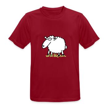 Schaf - Männer T-Shirt atmungsaktiv - Dunkelrot - Vorne - AI Model Male 178 light (178cm)