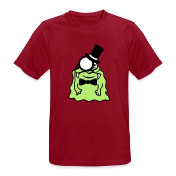 sir herr gentlemen zylinder monokel reich glibber - Männer T-Shirt atmungsaktiv - Dunkelrot - Vorne - AI Model Male 178 light (178cm)