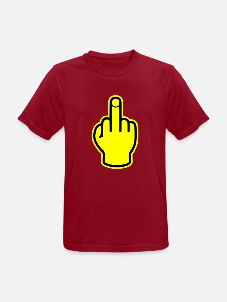 Middle Finger Hand Provocative - Men's Breathable T-Shirt - dark red