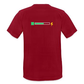 energy - Men's Breathable T-Shirt - dark red - Back - AI Model Male 178 light (178cm)
