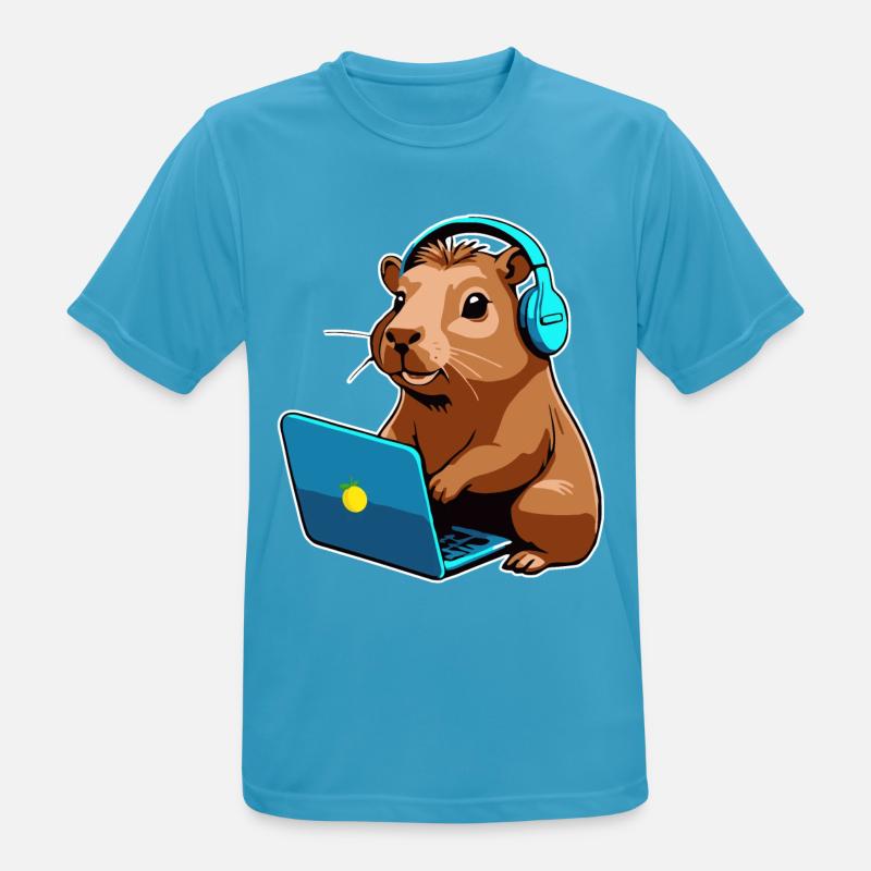 Capybara Programmierer Coder Computer - Männer T-Shirt atmungsaktiv - Saphirblau