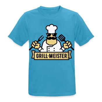 Grillmeister (Grillen / Barbecue / BBQ / 3C) - Männer T-Shirt atmungsaktiv - Saphirblau - Vorne - AI Model Male 178 light (178cm)