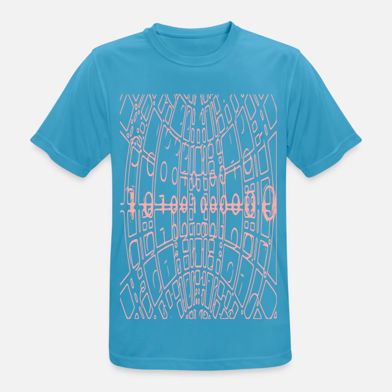 Binary Code Abstract (pink) - Men's Breathable T-Shirt - sapphire blue