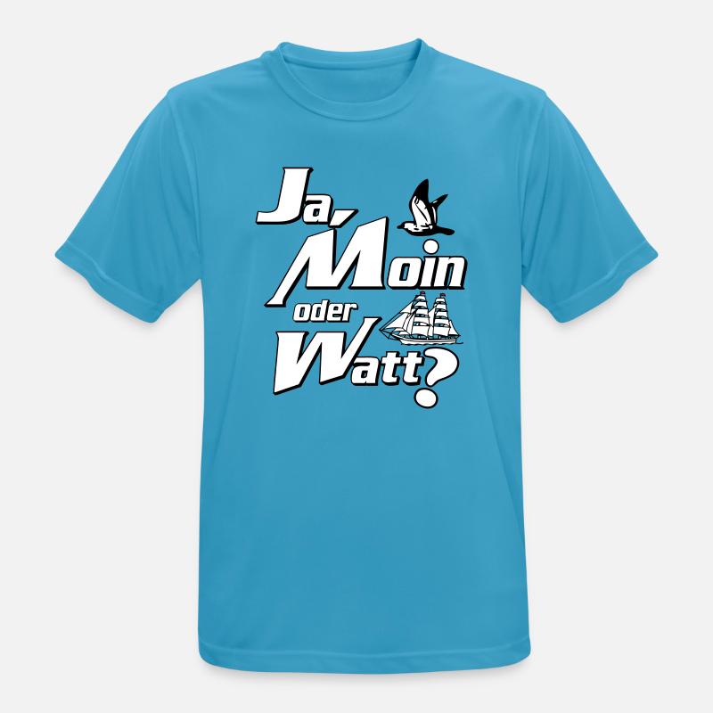 Ja Moin oder Watt? - Männer T-Shirt atmungsaktiv - Saphirblau