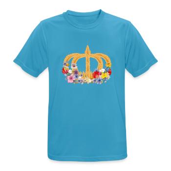 Couronne de blé avec des fleurs – symbole de la nature et de la récolte - T-shirt respirant Homme - bleu saphir - Devant - AI Model Male 178 light (178cm)
