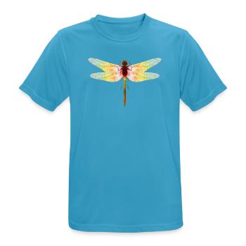 Iridescent Dragonfly – Filigree Insect Motif - Men's Breathable T-Shirt - sapphire blue - Front - AI Model Male 178 light (178cm)